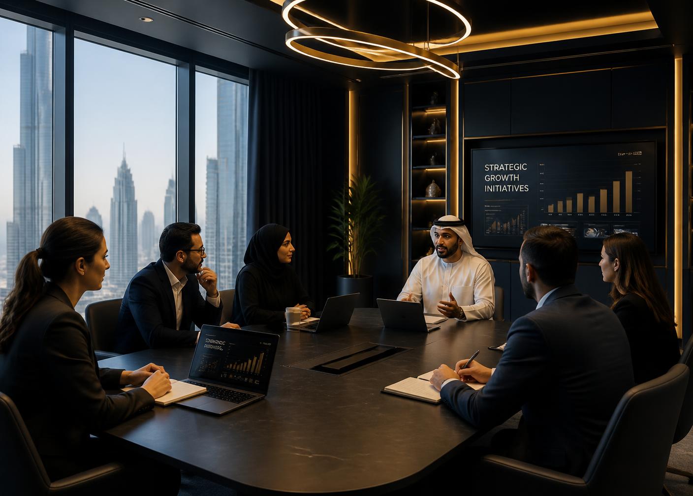 The Arqo team in a client workshop in Dubai